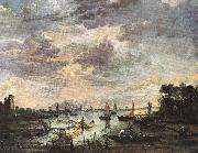 NEER, Aert van der Fishing at Moonlight ag oil painting artist